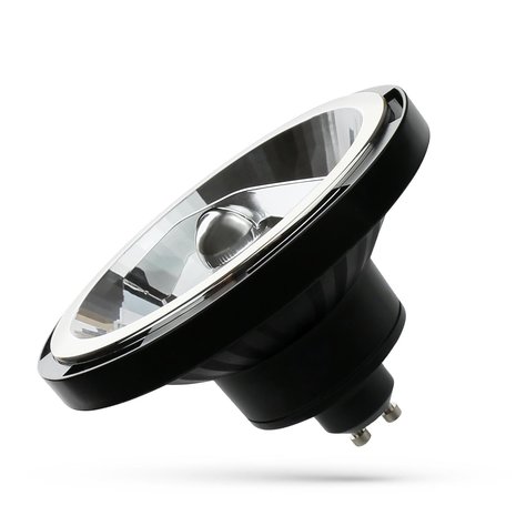 Spectrum LED AR111 Spot GU10 Spectrum - 12W - 1200lm - 4000K Helder Wit - 45° - CRI80 - Ø111mm - Zwart - Niet Dimbaar - Vervangt 100W