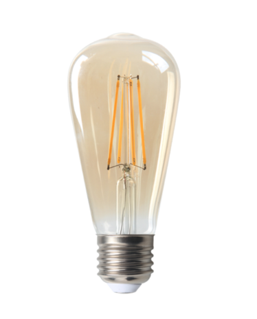 LCB LED Filament lamp dimbaar - E27 ST64 - 6W vervangt 60W - 2200K extra warm wit licht - Tall LCB LED Filament lamp dimbaar - E27 ST64 - 6W vervangt 60W - 2200K extra warm wit licht - Tall