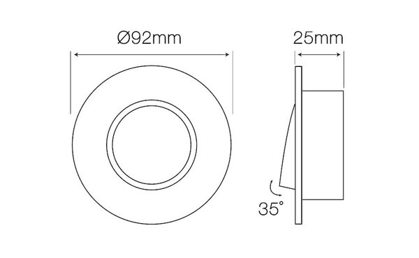 LED Line OP=OP Inbouwspot Zwart geborsteld aluminium rond - kantelbaar - zaagmaat 80mm - buitenmaat 92mm LED Line OP=OP Inbouwspot Zwart geborsteld aluminium rond - kantelbaar - zaagmaat 80mm - buitenmaat 92mm