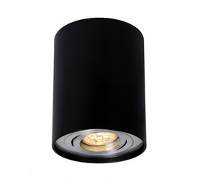 Spectrum LED plafondspot - Tube rond - Zwart Aluminium - met GU10 fitting - kantelbaar - excl. LED spot Spectrum LED plafondspot - Tube rond - Zwart Aluminium - met GU10 fitting - kantelbaar - excl. LED spot