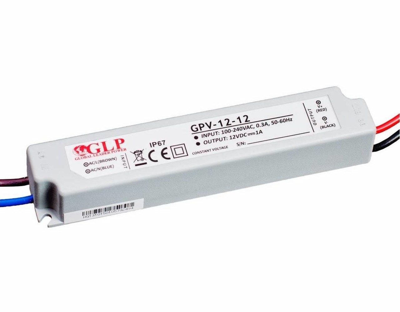 GLP   LED voedingsadapter - 12V 12W 1A - geschikt voor 12V LED-verlichting - IP67 waterdicht GLP   LED voedingsadapter - 12V 12W 1A - geschikt voor 12V LED-verlichting - IP67 waterdicht