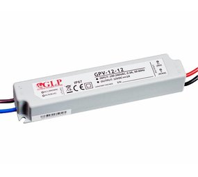 GLP LED voedingsadapter - 12V 12W 1A - geschikt voor 12V LED-verlichting - IP67 waterdicht GLP LED voedingsadapter - 12V 12W 1A - geschikt voor 12V LED-verlichting - IP67 waterdicht