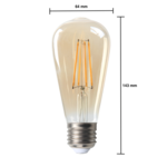 Voordeelpak 10 stuks - E27 LED lamp - Tall - dimbaar - 4W vervangt 40W - 2200K extra warm wit licht - dimbaar
