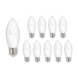 Spectrum Voordeelpak 10 stuks - E27 LED kaarslampen - Type C37 4W vervangt 30W - 3000K warm wit licht
