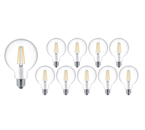 Spectrum Voordeelpak 10 stuks - E27 LED lamp - XL GLOBE - dimbaar - 4W vervangt 40W - 2700K warm wit licht - dimbaar Spectrum Voordeelpak 10 stuks - E27 LED lamp - XL GLOBE - dimbaar - 4W vervangt 40W - 2700K warm wit licht - dimbaar