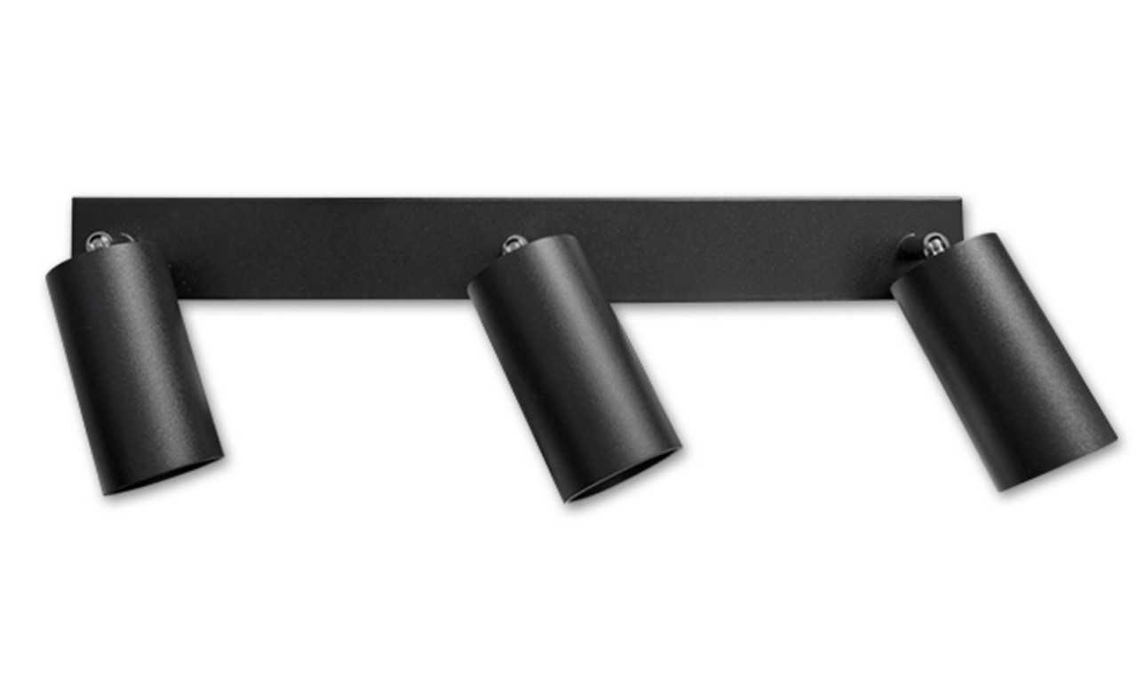 LCB LED plafondspot mat zwart - 3 verstelbare spots - GU10 aansluiting - Aluminium