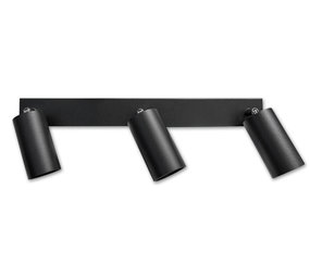 LCB LED plafondspot mat zwart - 3 verstelbare spots - GU10 aansluiting - Aluminium LCB LED plafondspot mat zwart - 3 verstelbare spots - GU10 aansluiting - Aluminium