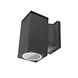 Wandlamp single spot - Rechthoek Zwart - IP65 Buitengebruik - GU10 aansluiting Wandlamp single spot - Rechthoek Zwart - IP65 Buitengebruik - GU10 aansluiting