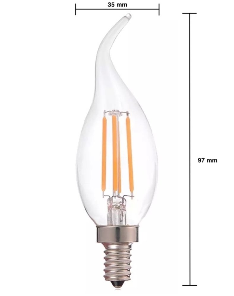 Temerity Dwingend Klimatologische bergen Voordeelpak 10 stuks - Dimbare led lamp vlam - Filament - E14 fitting C37 -  5W vervangt 45W - 2700K - Ledlichtdiscounter.nl