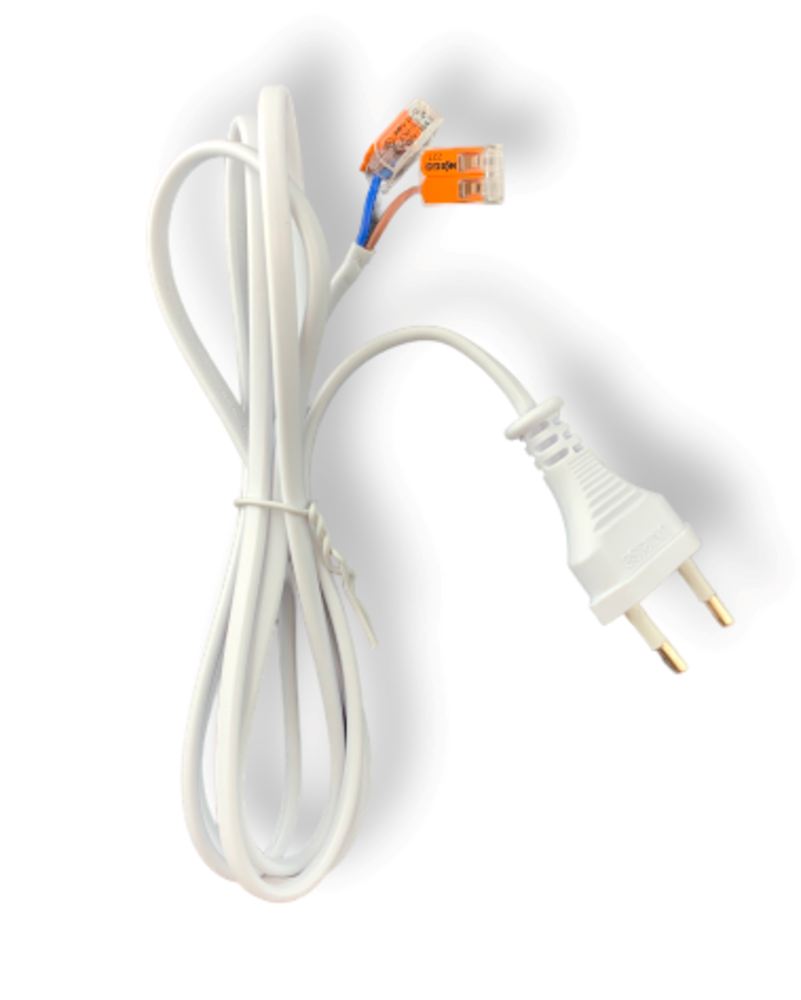 LCB 500cm aansluitstekker 2-polig incl. 2 WAGO kabelverbinders - 230V netsnoer met open einde - 0.75mm² LCB 500cm aansluitstekker 2-polig incl. 2 WAGO kabelverbinders - 230V netsnoer met open einde - 0.75mm²