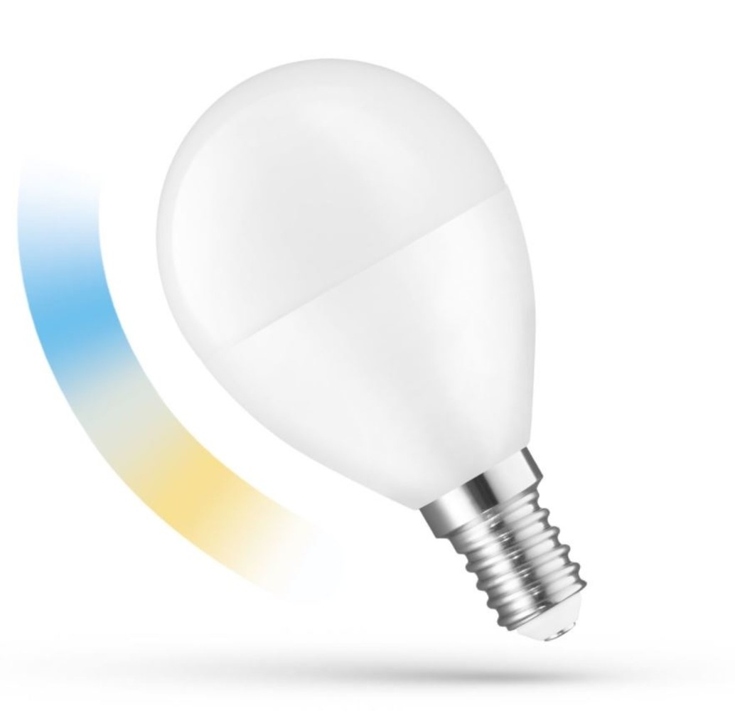 Spectrum Smart WiFi LED kogellamp - E14 5W - 2700K-6500K - Bediening met de App Spectrum Smart WiFi LED kogellamp - E14 5W - 2700K-6500K - Bediening met de App