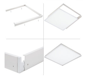 Spectrum LED paneel opbouw - 62x62cm  - Aluminium wit Spectrum LED paneel opbouw - 62x62cm  - Aluminium wit