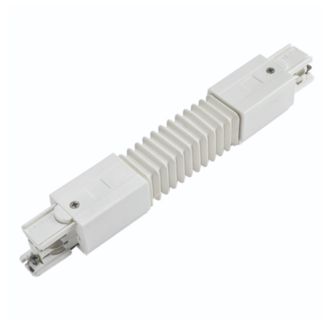 Spectrum 3-Fase Spanningsrail toebehoren | flexibele connector Wit - Koppelstuk Buigbaar - Verbindingsstuk Spectrum 3-Fase Spanningsrail toebehoren | flexibele connector Wit - Koppelstuk Buigbaar - Verbindingsstuk