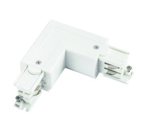 Spectrum 3-Fase Spanningsrail toebehoren | L stuk - Hoek verbinding - Rechts voeding Connector - 3 phase - Wit Spectrum 3-Fase Spanningsrail toebehoren | L stuk - Hoek verbinding - Rechts voeding Connector - 3 phase - Wit