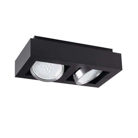 Kanlux LED Plafondspot STOBI - 2*GU10 AR111 - excl. LED spot - Zwart vierkant