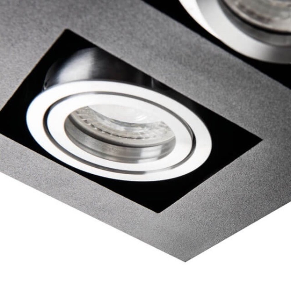 Kanlux LED GU10 plafondspot armatuur zwart - Dubbelvoudig voor 2 LED GU10 spots  - Excl. LED spots Kanlux LED GU10 plafondspot armatuur zwart - Dubbelvoudig voor 2 LED GU10 spots  - Excl. LED spots
