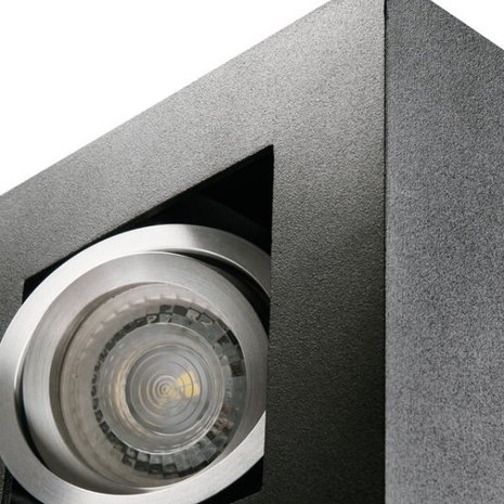 Kanlux LED GU10 plafondspot armatuur zwart - Dubbelvoudig voor 2 LED GU10 spots  - Excl. LED spots Kanlux LED GU10 plafondspot armatuur zwart - Dubbelvoudig voor 2 LED GU10 spots  - Excl. LED spots