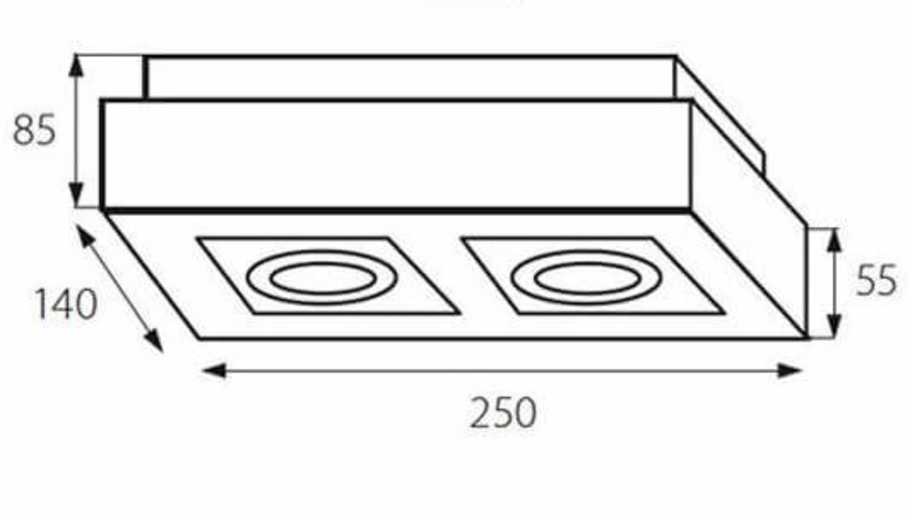 Kanlux LED GU10 plafondspot armatuur zwart - Dubbelvoudig voor 2 LED GU10 spots  - Excl. LED spots Kanlux LED GU10 plafondspot armatuur zwart - Dubbelvoudig voor 2 LED GU10 spots  - Excl. LED spots