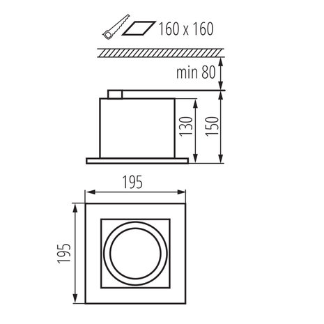Kanlux LED Inbouwspot MATEO - GU10 AR111 - excl. LED spot - Zwart vierkant Kanlux LED Inbouwspot MATEO - GU10 AR111 - excl. LED spot - Zwart vierkant