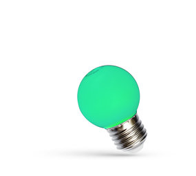 Spectrum LED Kogellamp Spectrum G45 E27 1W Groen Licht | 120lm | 270° | Niet Dimbaar Spectrum LED Kogellamp Spectrum G45 E27 1W Groen Licht | 120lm | 270° | Niet Dimbaar