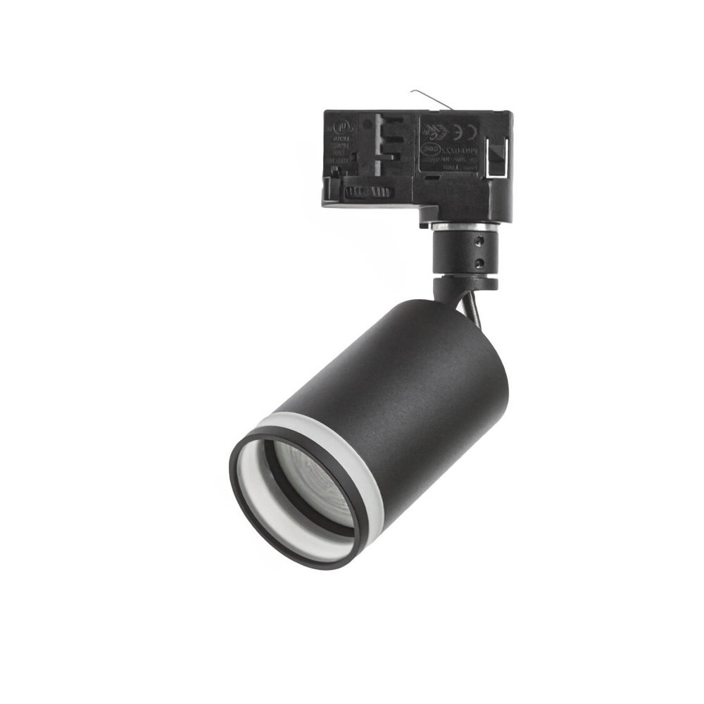 Spectrum LED railspot mini zwart met opale ring - 3-Fase universeel - GU10 aansluiting