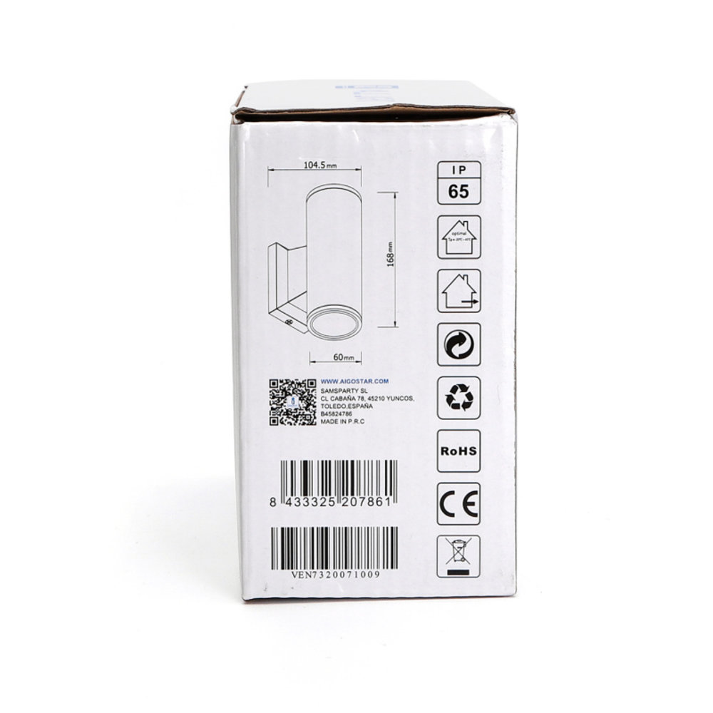 Aigostar LED GU10 ronde wandlamp wit IP65 - Dubbelvoudig voor 2 LED GU10 spots Aigostar LED GU10 ronde wandlamp wit IP65 - Dubbelvoudig voor 2 LED GU10 spots