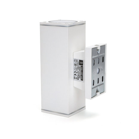 Aigostar LED GU10 vierkante wandlamp wit IP65 Dubbelvoudig voor 2 LED GU10 spots Aigostar LED GU10 vierkante wandlamp wit IP65 Dubbelvoudig voor 2 LED GU10 spots