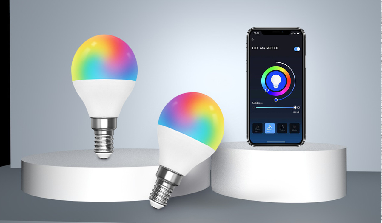 Ampoule LED Intelligente Smart G45 E14 Dimmable RGB + CCT 6W WiFi