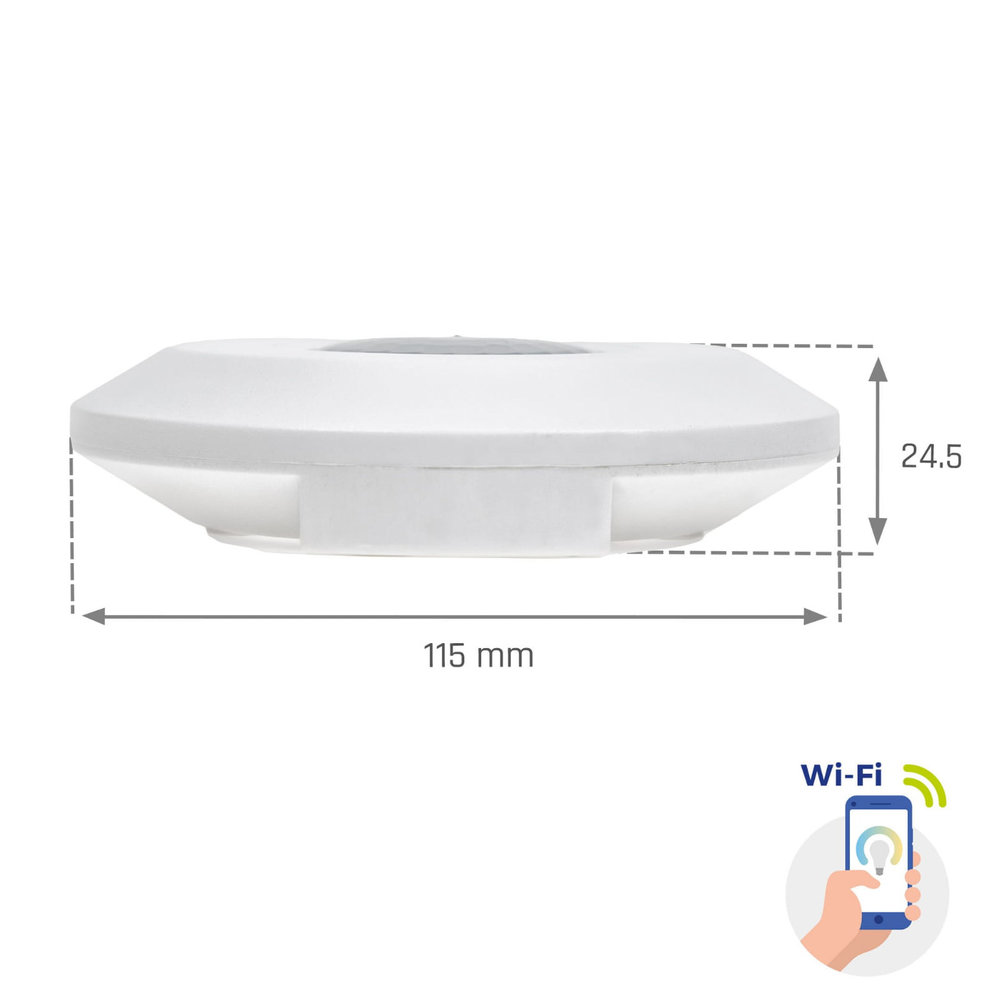 Spectrum Smart WiFi Sensor IP20 - PIR Sensor Aanwezigheids en Lux detectie - Opbouw 1-10v Dimbaar - MAX 2000W 8m range Spectrum Smart WiFi Sensor IP20 - PIR Sensor Aanwezigheids en Lux detectie - Opbouw 1-10v Dimbaar - MAX 2000W 8m range