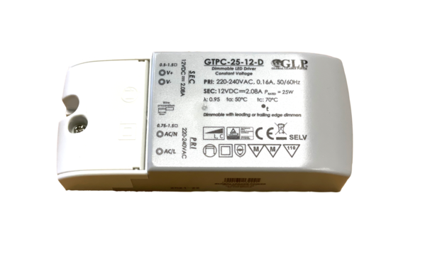 GLP LED voedingsadapter dimbaar - 12V 25W 2.08A - geschikt voor 12V LED-verlichting GLP LED voedingsadapter dimbaar - 12V 25W 2.08A - geschikt voor 12V LED-verlichting