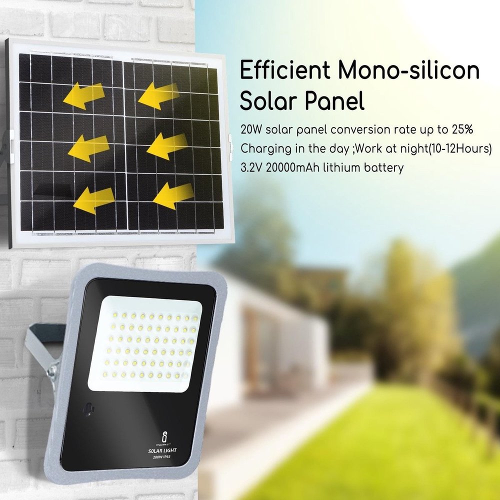 Aigostar Solar Schijnwerper10XHS IP65 - 300W - 6500K - met afstandsbediening Aigostar Solar Schijnwerper10XHS IP65 - 300W - 6500K - met afstandsbediening