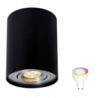 Spectrum WiFi LED plafondspot - Tube rond - Zwart Aluminium - met GU10 fitting - kantelbaar - Bediening via de app Spectrum WiFi LED plafondspot - Tube rond - Zwart Aluminium - met GU10 fitting - kantelbaar - Bediening via de app