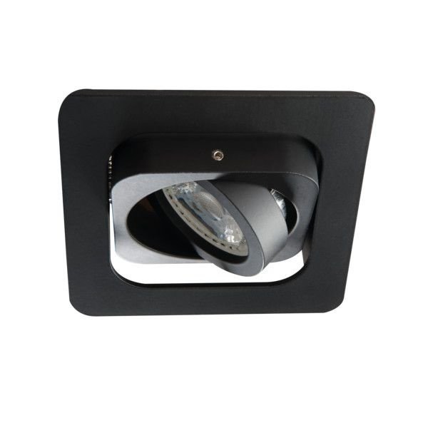 Kanlux LED GU10 inbouwspot zwart - Dubbelvoudig kantelbaar - Zaagtmaat 80x80 mm