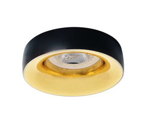 Kanlux LED GU10 inbouwspot zwart-goud rond - Enkelvoudig voor 1 LED GU10 spot Kanlux LED GU10 inbouwspot zwart-goud rond - Enkelvoudig voor 1 LED GU10 spot