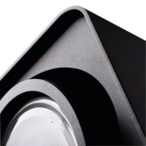 Kanlux LED Plafondspot - 1xGU10 AR111 - 150x150x90mm - Aluminium Zwart