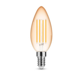 Modee LED Filament lamp E14 - C35 - 4W vervangt 33W - 1800K zeer warm wit licht Modee LED Filament lamp E14 - C35 - 4W vervangt 33W - 1800K zeer warm wit licht
