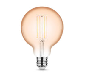 Modee LED Filament lamp - E27 G95 - 4W vervangt 33W - 1800K zeer warm wit licht Modee LED Filament lamp - E27 G95 - 4W vervangt 33W - 1800K zeer warm wit licht