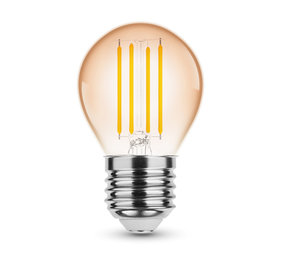 Modee LED Filament lamp E27 - G45 - 4W vervangt 33W - 1800K zeer warm wit licht Modee LED Filament lamp E27 - G45 - 4W vervangt 33W - 1800K zeer warm wit licht