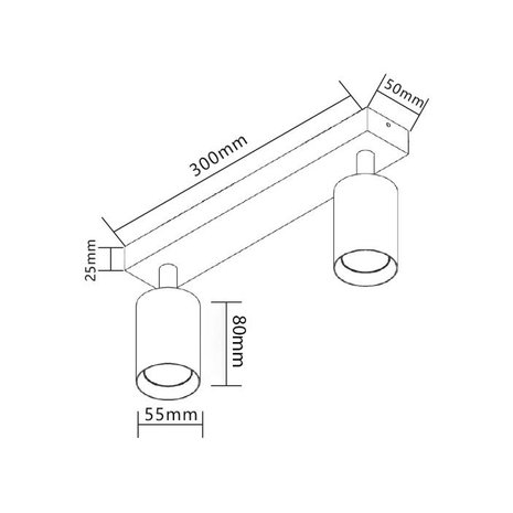 LCB OP=OP LED Plafondspot – 2x GU10 aansluiting – Wit – Aluminium: LCB OP=OP LED Plafondspot – 2x GU10 aansluiting – Wit – Aluminium:
