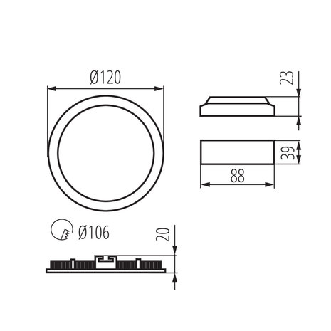 Aigostar OP=OP LED inbouwspot badkamer -  4.8W 400lm - 3000K –Zaagmaat 70mm - Buitenmaat 89mm - Zwart - Rond Aigostar OP=OP LED inbouwspot badkamer -  4.8W 400lm - 3000K –Zaagmaat 70mm - Buitenmaat 89mm - Zwart - Rond