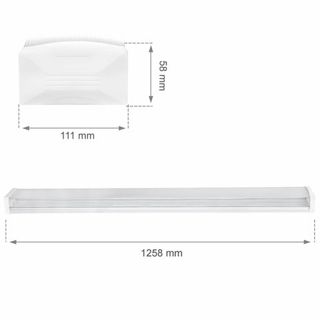 Spectrum LED Plafondarmatuur 120cm - 40W 5100lm - 4000K 840  - IP44 - 5 jaar garantie