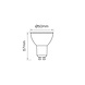 Modee LED spot GU10 - 1W - 2700K warm wit licht - vervangt 10W - 36° lichtspreiding.
