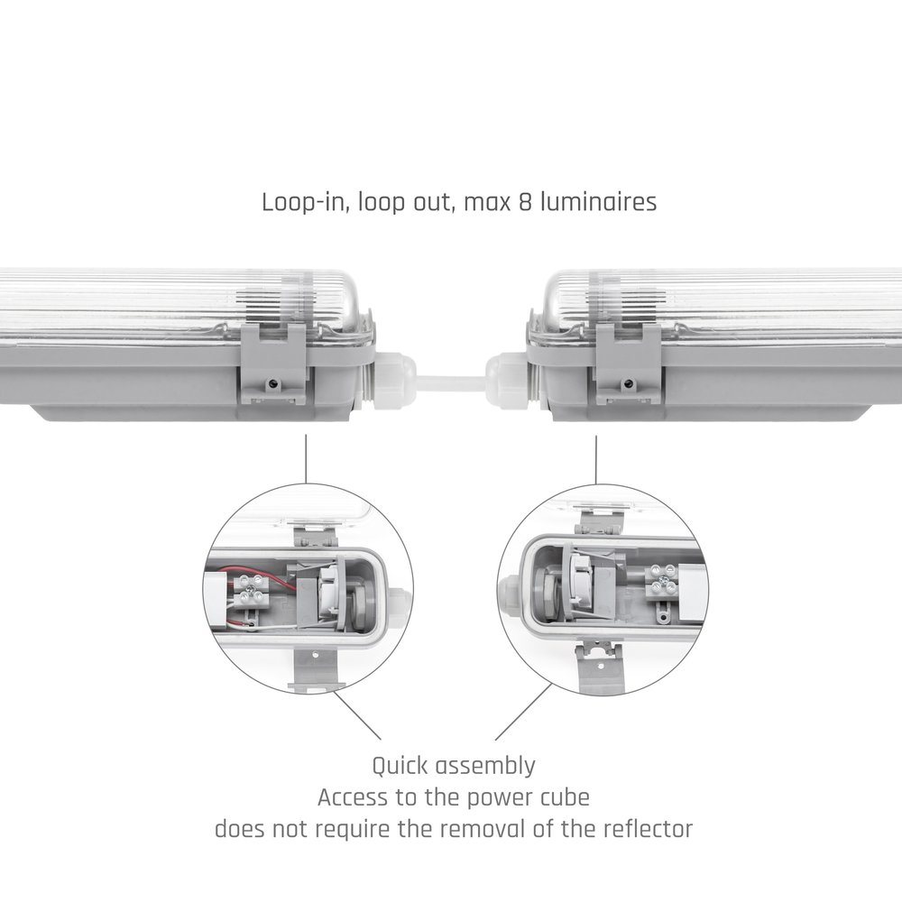 Spectrum LED Waterdichte Montagebalk IP65 Vochtbestendig Behuizing | Geschikt Voor 1x150cm LED Buis Spectrum LED Waterdichte Montagebalk IP65 Vochtbestendig Behuizing | Geschikt Voor 1x150cm LED Buis