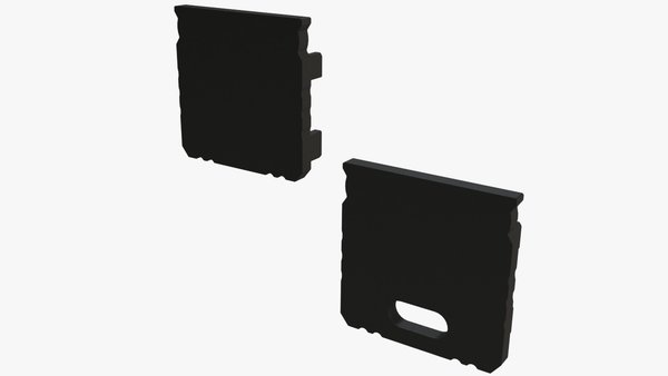 LCB Begin- en eindstuk voor Aluminium profiel 1000*16*12mm - diep - zwart