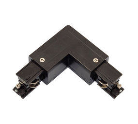 Spectrum 3-Fase Spanningsrail toebehoren | L stuk - Hoek verbinding - Rechts voeding Connector - 3 phase - Zwart