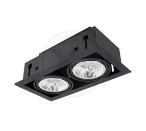 LCB OP=OP LED Inbouwspot - 2*GU10 AR111 - excl. LED spot - Zwart LCB OP=OP LED Inbouwspot - 2*GU10 AR111 - excl. LED spot - Zwart