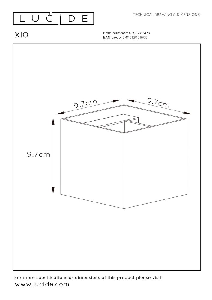 Lucide XIO - Wandlamp - LED Dimb. - G9 - 1x4W 2700K - Wit