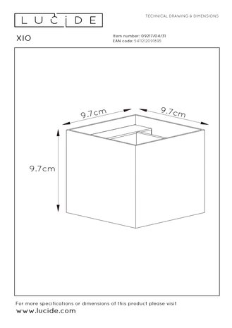 Lucide XIO - Wandlamp - LED Dimb. - G9 - 1x4W 2700K - Wit