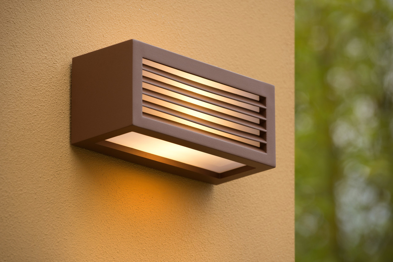 Lucide Lucide DIMO - Wandlamp Buiten - 1xE27 - IP54 - Roest bruin Lucide Lucide DIMO - Wandlamp Buiten - 1xE27 - IP54 - Roest bruin