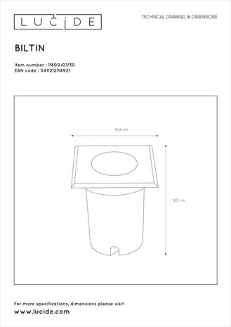 Lucide Lucide BILTIN - Grondspot Buiten - 1xGU10 - IP67 - Zwart Lucide Lucide BILTIN - Grondspot Buiten - 1xGU10 - IP67 - Zwart
